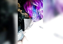 Desperation, masturbation, cumming and pissing doggy position