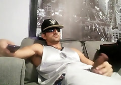 Hard thick uncut cock masturbation on some nice pussy