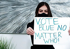 Pornstar with small tits Veronica Valentine jumps on a pretty big dick