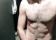 Naked malay, public shower, spy shower