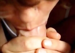 shy ? did not want to be recognized ? under the covers, she sucks then swallows