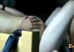 Chinese babe fucks a white man