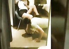 Asian Ladyboy foot fetish with a client & fucking him in the booty wearing stock