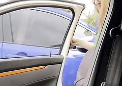 Latina Teen's Car Blowjob: Cumshot After Work