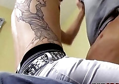 Emo twink blows dick before pounding