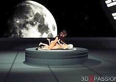 Super Sexy 3d Dickgirl Fucks a Horny Blonde in the Space Station