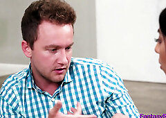 Lubed goddess banged after erotic massage