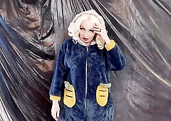 Hot LAUGHABLE bunny JOI stroke instructions! in cute pyjama!