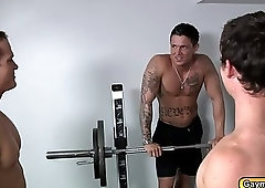 Ride Along dicks threesome gay muscle men in the gym
