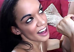 Black Diva Sucks On His Huge Cock