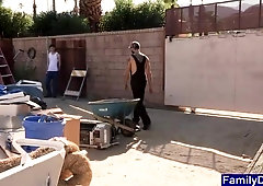 Teen steals stepdaddys cigarettes and bareback fucked