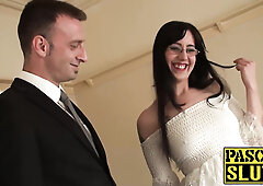 Sexy raven haired hot girl Honesty Calliaro gets spanked hard