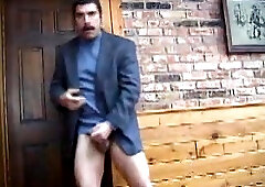 Mature chap jerks his tool