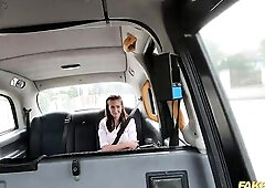 Fake Taxi Hot Lalin Girl brunette hair air stewardess has her cunt slammed