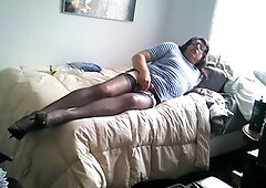 Bobbie in her cute sissy stockings gets toyed around