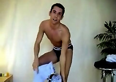 Cute french guy strips naked