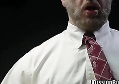 Horny twink ass pounded in kinky spitroast threesome with el