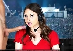 Riley Reid facefucked & pussy stuffed during a live broadcast