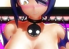 Charming shemale cutie with huge round tits loves to dance