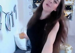 Hot brunette from squirt masturbating on webcam