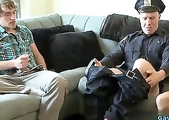 Big dick gay threesome with facial