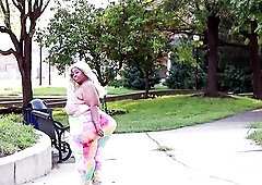 SSBBW Pear Thighs Walking