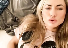 Hawt Blond Czech angel teasing with toy and filming with her snatch...