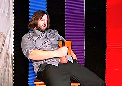 Male Sensually Cums On Suit