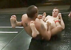 Gay USA Westling Naked Kombat - Live Audience Tag Team Match