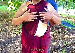 Outdoor blowjob, indian saree, indian saree sex