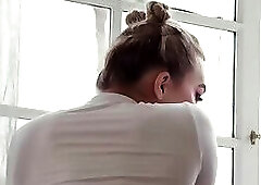 Emma Rose Gets Analized In Pink Pantyhose