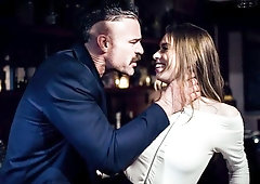 Aesthetic sex in the toilet with a beautiful brunette Jill Kassidy