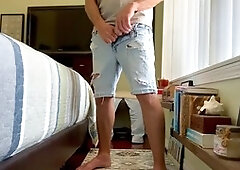 showing and stroking my big cock