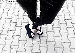 platform belts and latex leggings