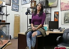 Desperate Latina babe Jessi gets her pussy fucked in the office