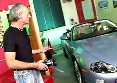 Young big titted sluts gave a deep throat and got facialized