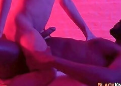 Twink rides black gods dick