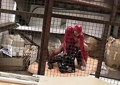 Fetish glam lesbians get bukkake after strapon action