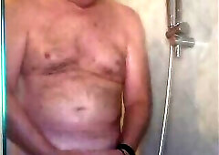Small hard cock in the shower