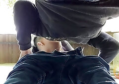 Inhaling hetero stud in the woods