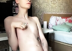 Gay twink solo for this huge cock jacking off