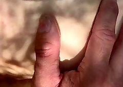 Making that twat squirt in the woods
