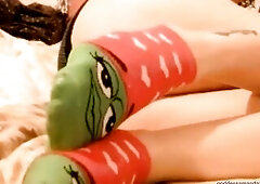 Teasing U with My Cute Green Socks