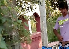 Twink garden facial fuck