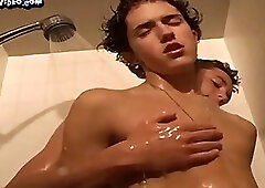 Sexy cute twinks in shower helping sucking and cumshots