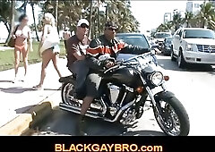 Horny big badass bro kneels to suck