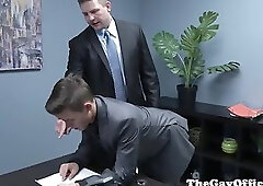 Gaysex boss spanks and fucks twink assistant