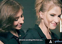 Girlsway - garage owners Octavia Red & Tommy King have moist strap-on & fingering xxx on client's car