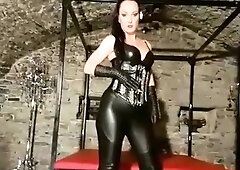 Latex slut solo anal masturbation