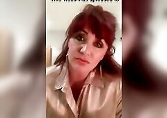 Hawt older showing off satin blouse